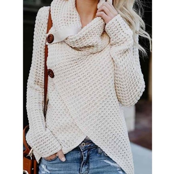 Carols Boutique Sweaters - NOT FOR SALE NWT OffWhite Assymetrical Hem Sweater